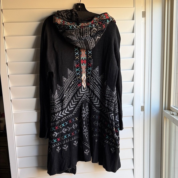 Johnny Was Black Hooded Cardigan - Picture 2 of 4